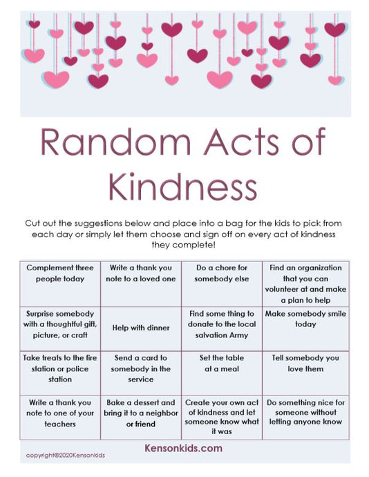 Free Random Acts of Kindness Printable