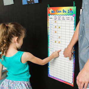 We Can Do It! Customizable Dry Erase Incentive Chart with Cling Stars!