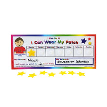 Load image into Gallery viewer, I Can Do It! eye patching reward chart for kids with amblyopia, with reusable reward stars
