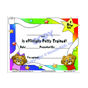 "I Did It" Potty Training Certificate by Kenson Kids - Kenson Parenting Solutions